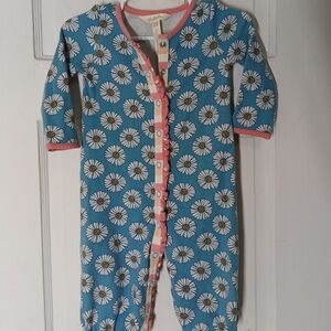 Matilda Jane 6 To 12 Months Floral Blue Pajama Set Romper Outfit Cottagecore
